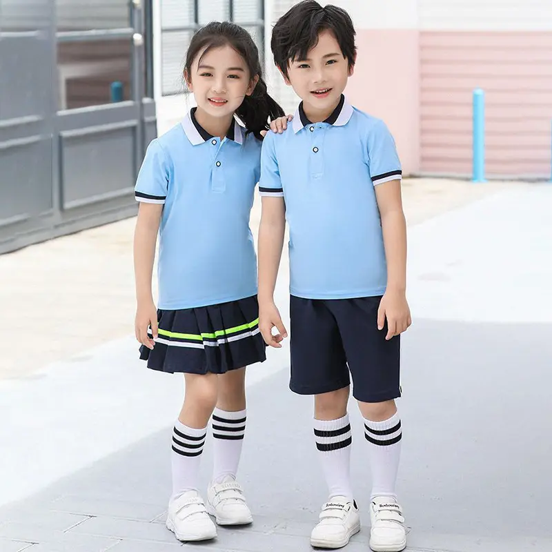 夏季儿童校服休闲学院短袖百褶裙