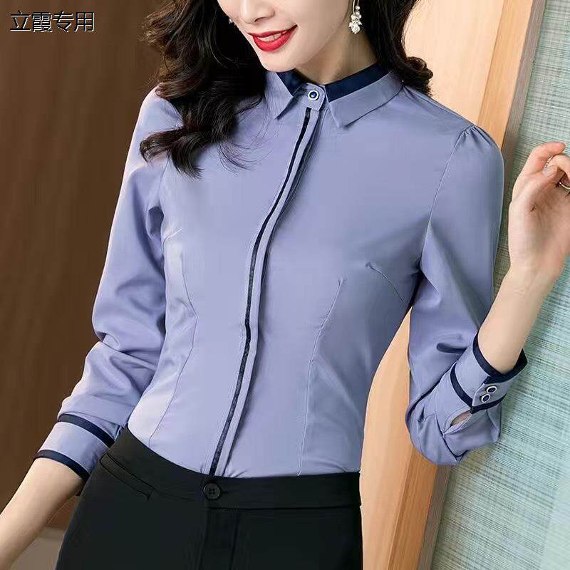 营业厅白衬衫女长袖春装2024新款职业工装衬衣女士上衣酒店工作服