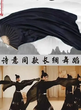 舞蹈扇子隐龙黑色王诗意同款古风