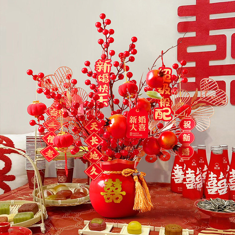 结婚福桶摆件订台装饰品