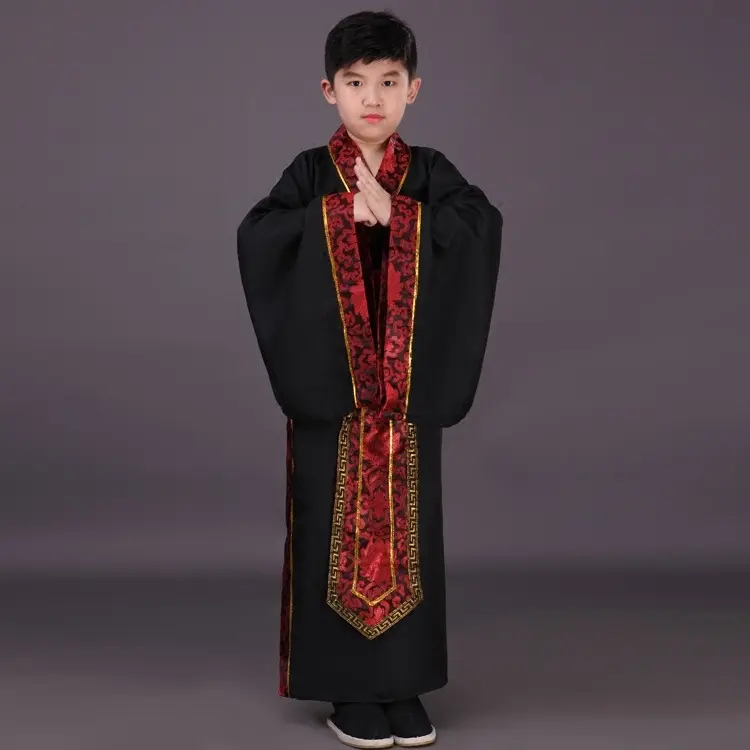 直裾深衣国学服装演出服大臣儿童