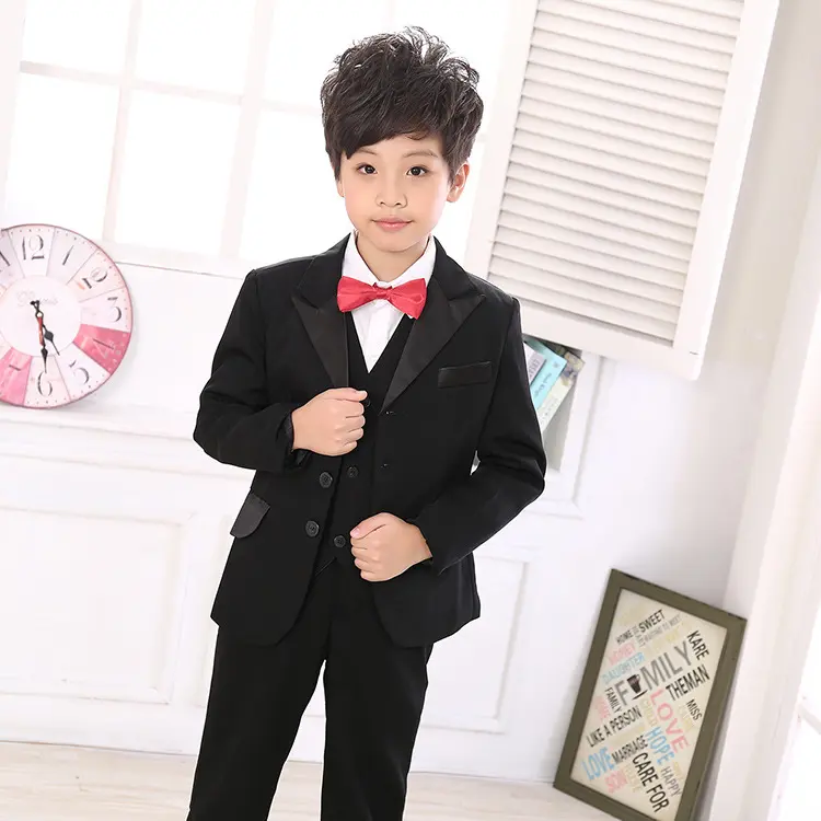 韩版儿童西装套装帅气男童花童礼服英伦风小孩西服外套