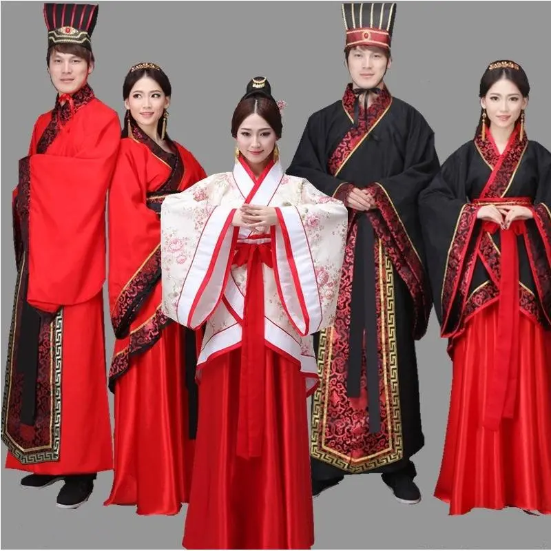 中式汉服婚服中嫁衣情侣装红色