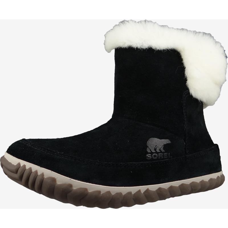 SOREL女士雪地靴保暖防滑柔软鞋底透气黑色圆头平跟翻毛皮冬季