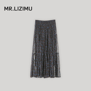 李子木先生2025秋季百搭气质半身裙女休闲碎花中长款a字显瘦半裙