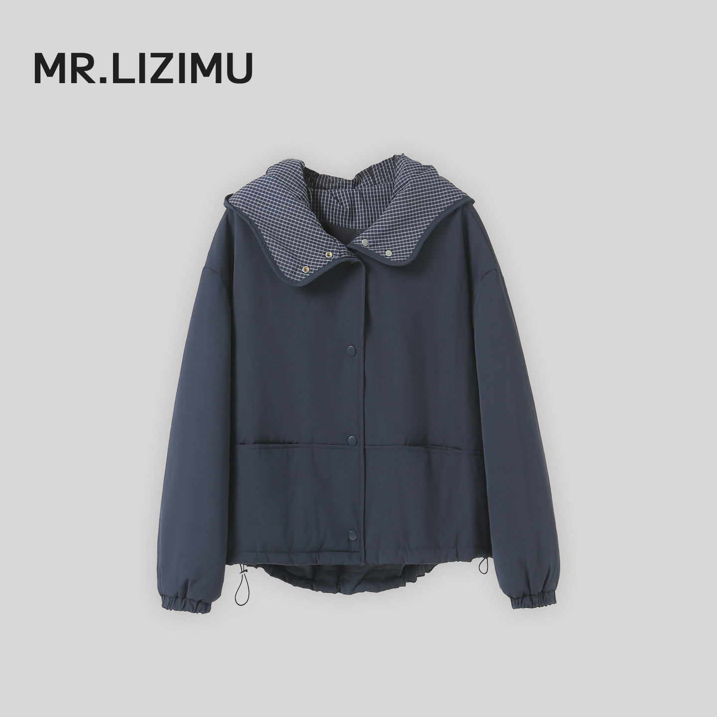 李子木秋冬简约翻领百搭棉服女2025新款连帽宽松休闲减龄棉衣外套