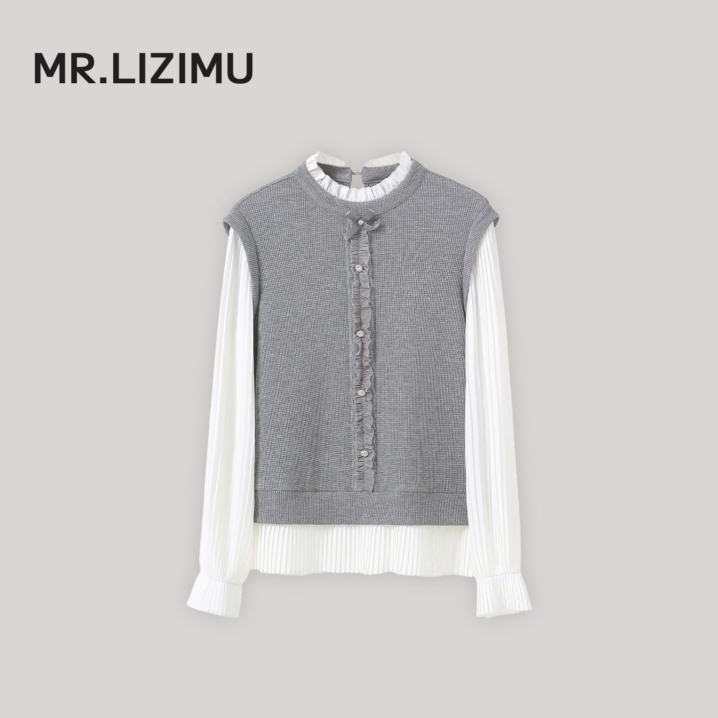 李子木先生休闲法式针织衫女2026新款春季显瘦百搭气质假两件上衣