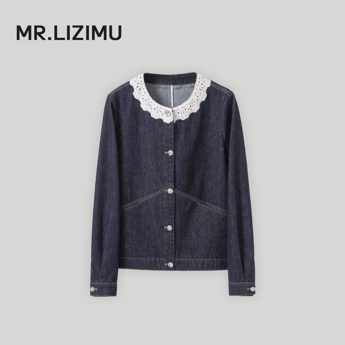 李子木先生春季圆领花边牛仔外套女2026新款小香风百搭上衣夹克衫