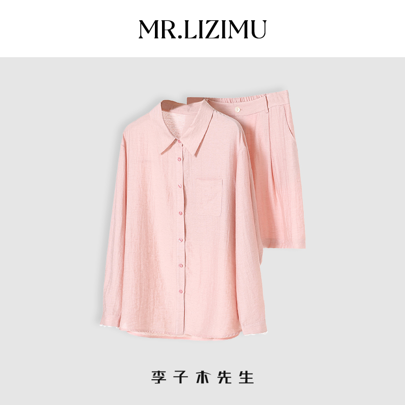 夏季休闲时尚衬衫女短裤两件套装