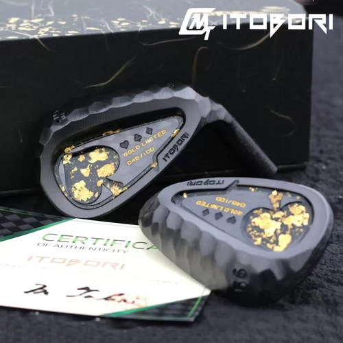 正品一刀雕ITOBORI金箔限量高尔夫挖起杆礼盒52度56度送人定制款