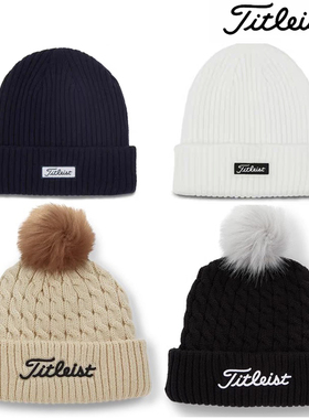 正品Titleist泰特利斯高尔夫冬天毛线帽冬天抗寒护耳防风男女球帽