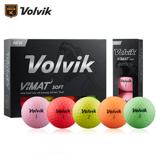 热销VOLVIK高尔夫球磨砂哑光彩色二层VIMAT比赛用初学者经典款