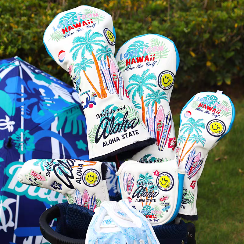 日本blueteegolf高尔夫杆套合成皮革木杆套1/3/5号小鸡腿推杆杆套