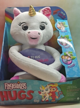 FINGERLINGS HUGS毛绒娃娃女孩礼物独角兽发声拥抱独角兽全新正品