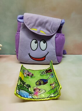 爱探险的朵拉双肩书包Dora地图卡通斜跨小背包可爱儿童幼儿园礼物