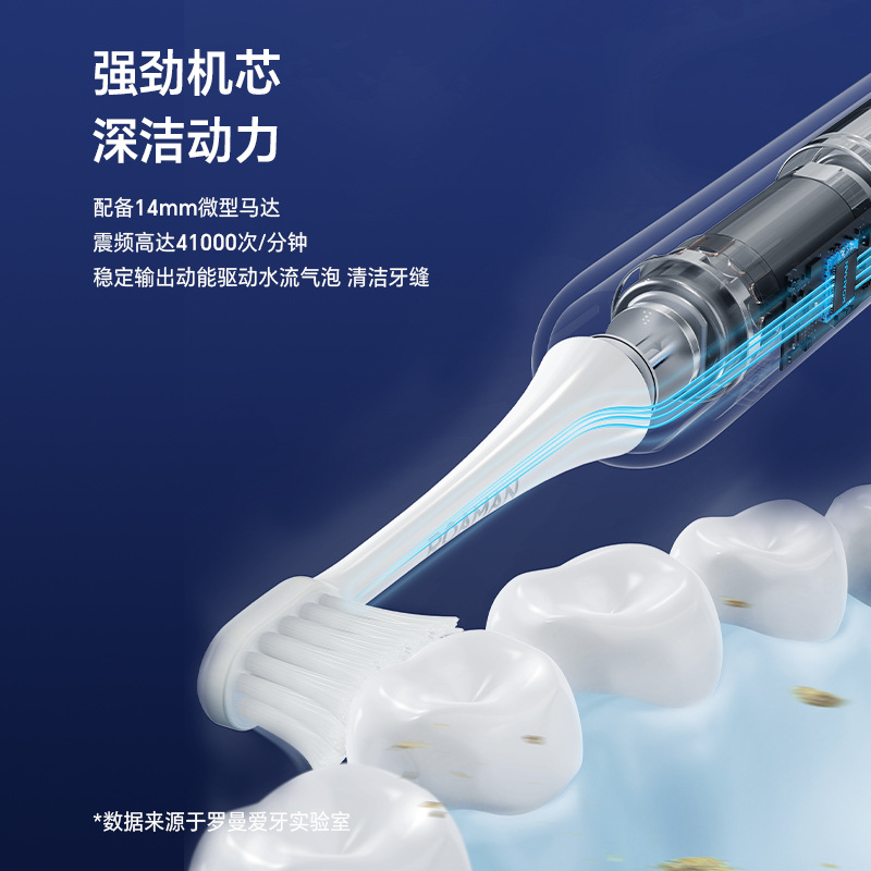 德国工艺ROAMAN罗曼HT200小智屏电动牙刷防水充电情侣款