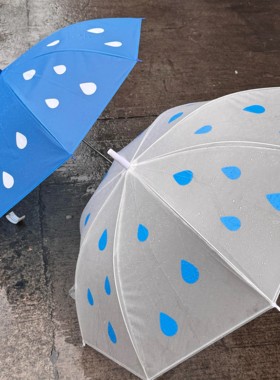 韩系小众雨滴长柄加固便携两用伞