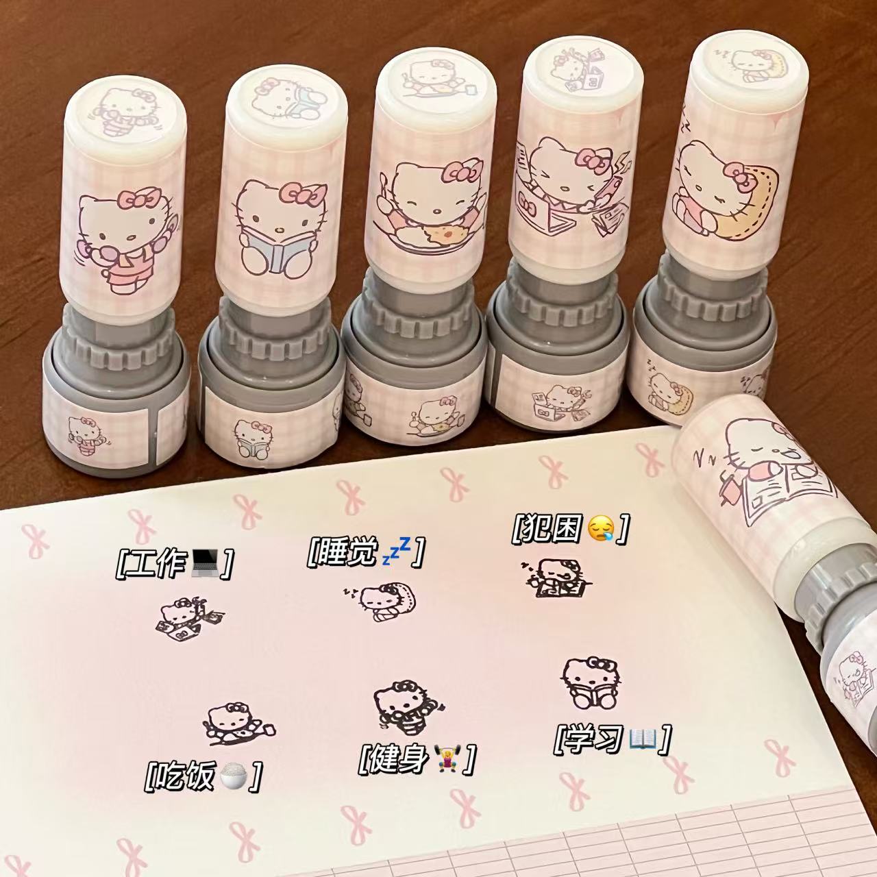 可爱卡通kt猫光敏按压式印章