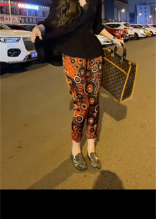 垂感休闲裤 雪纺花裤 女宽松百搭高腰显瘦薄款 新夏七分萝卜裤 哈伦裤