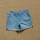牛仔三分热裤 外贸原单女士夏季 翻边 胖mm 短裤 薄款 浅蓝色牛仔大码