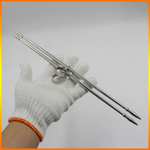 峨眉刺不锈钢传统武术对刺双锋挝全长38厘米无尖未开刃送包