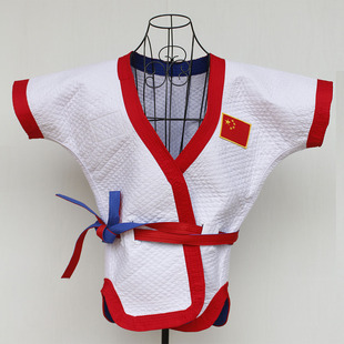 摔跤服中国式摔跤衣褡裢07款比赛服表演服带国旗加厚多层布