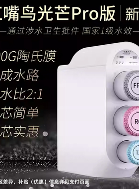 红嘴鸟光芒600G800G无桶大流量RO反渗透纯水机家用直饮DIY净水器