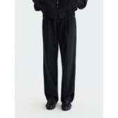 PURE2 澳洲羊毛混纺立体双褶直筒休闲西裤 WOOL SLACKS