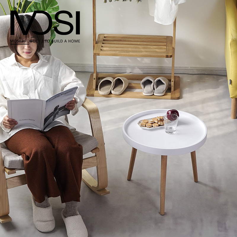 北欧简约茶几客厅小户型实木迷你圆形小桌子欧式简易茶几边几角几