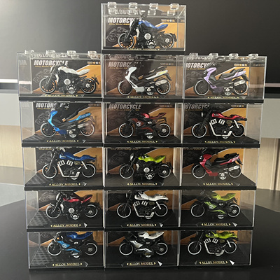 酷炫合金回力经典怀旧摩托车带