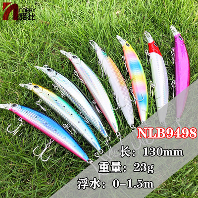 诺比NOEBY 9498浮水米诺远投路亚饵短小舌板海钓翘嘴鲈鱼船钓假饵
