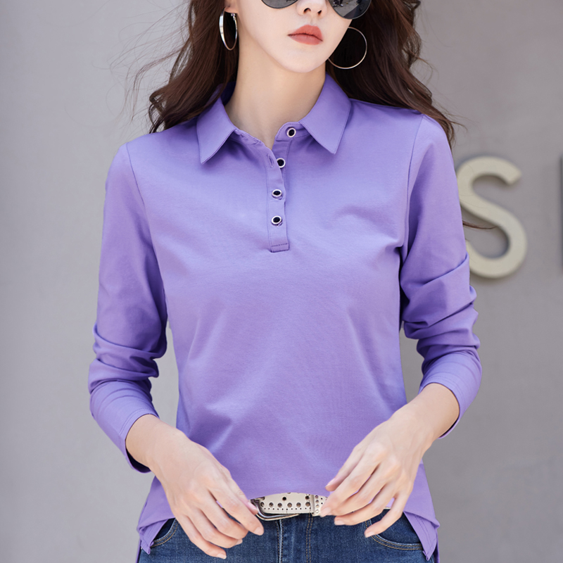 长袖通勤常规款简约休闲纽扣棉