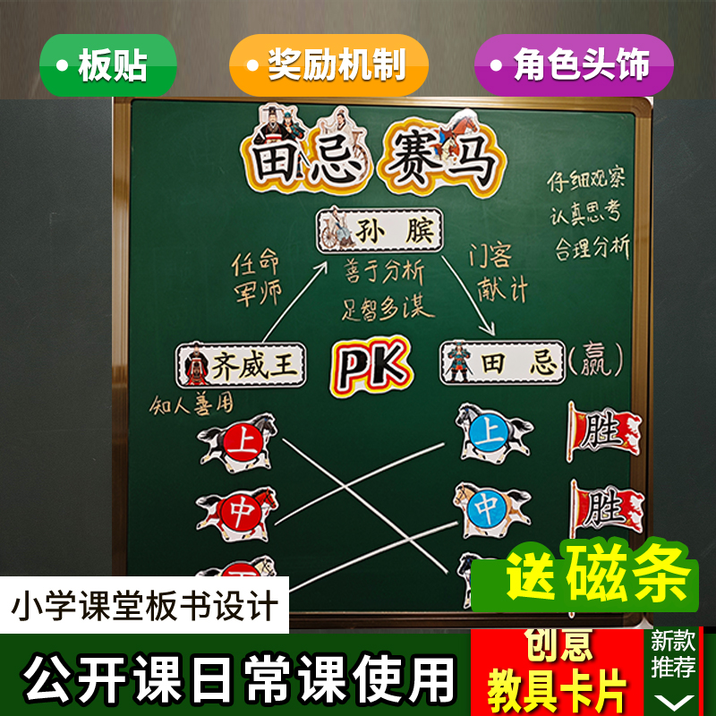田忌赛马公开课板书设计教具小学语文四五年级上下册老师教学板贴