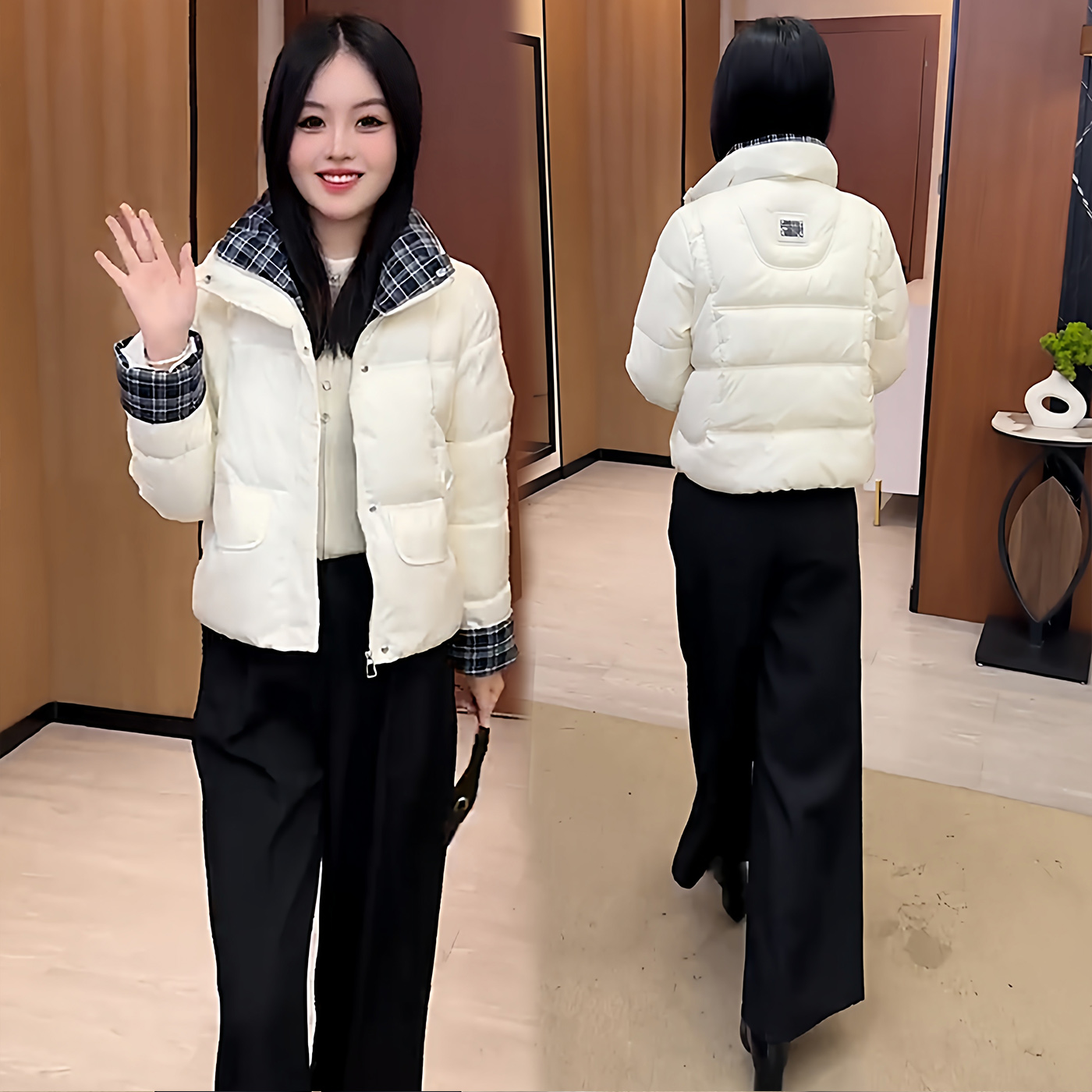 棉服洋气独特别致棉袄大衣