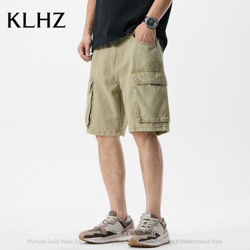 KLHZ潮牌新款牛仔短裤男生