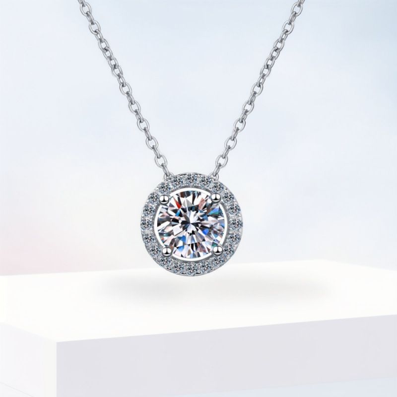 925纯银满钻圆包项链女 轻奢高级感配饰轻奢锁骨链2025新款吊坠