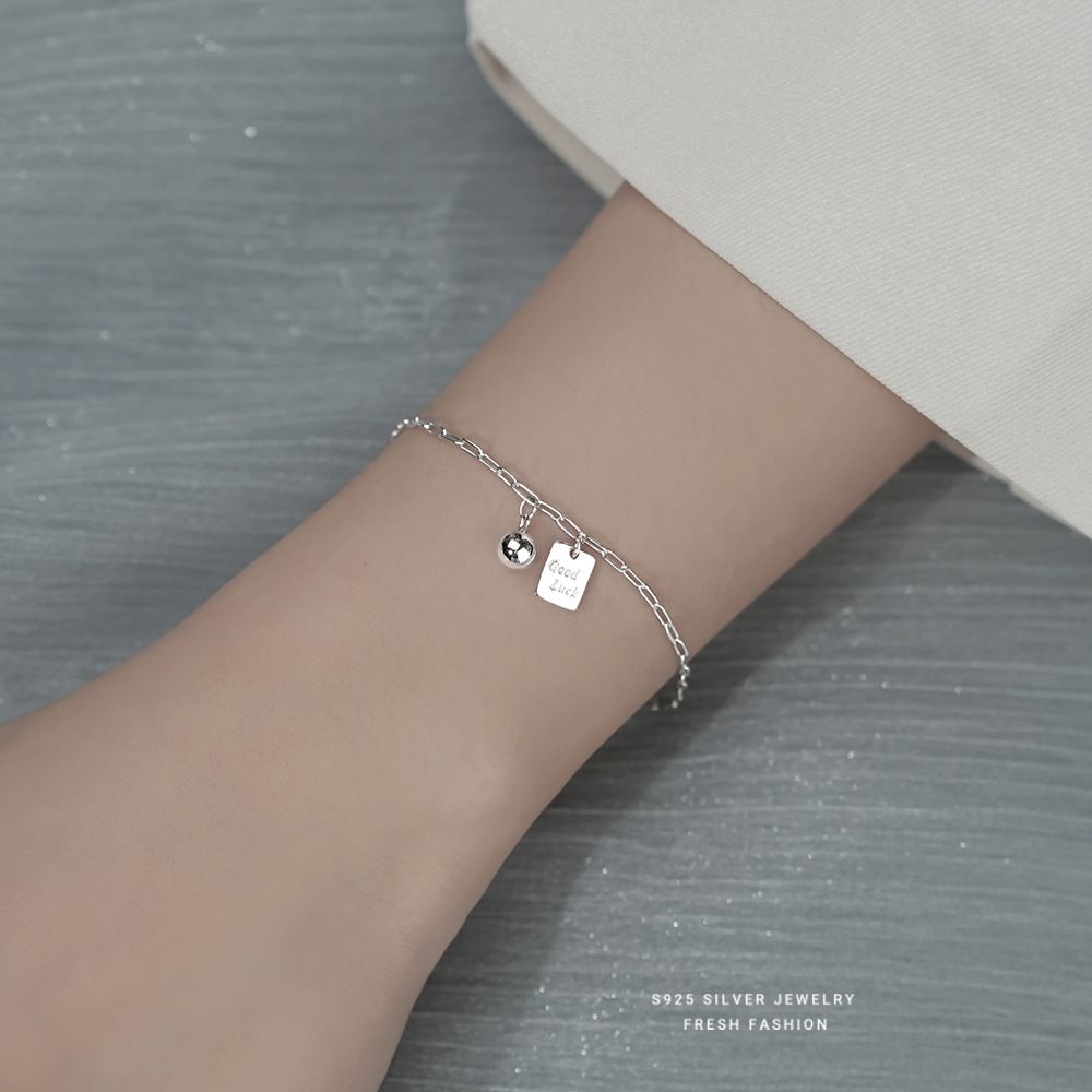 S925纯银Luck幸运手环女小众设计简约冷淡风闺蜜同款手链
