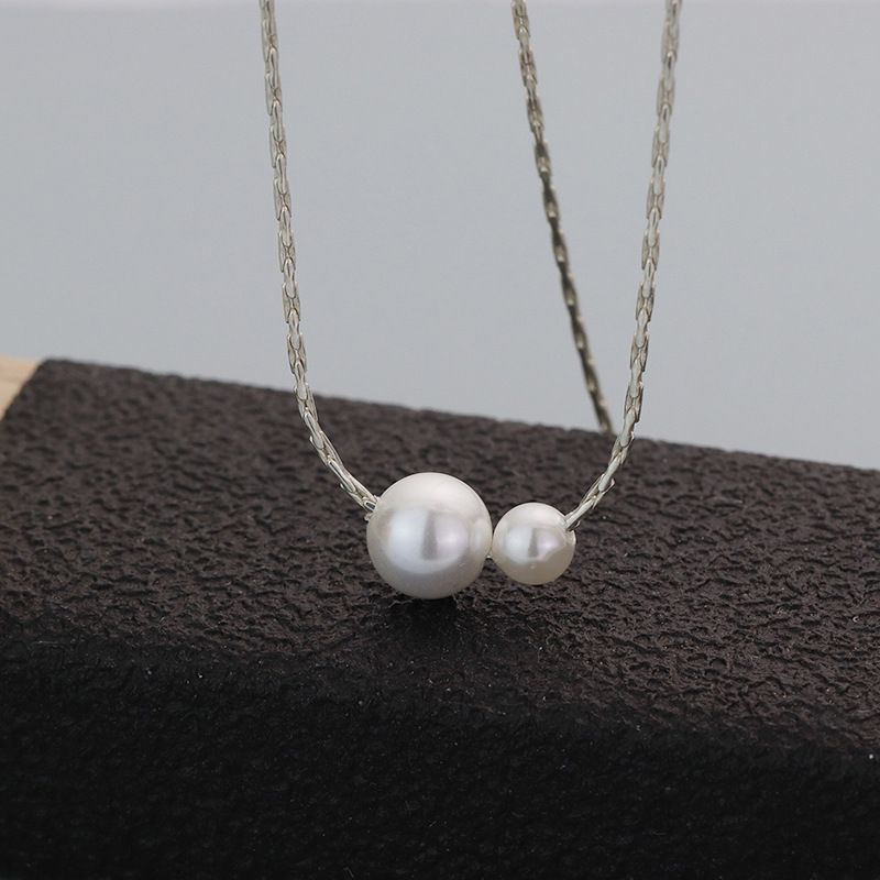 S925纯银贝珠珍珠项链女轻奢高级感气质百搭小众设计锁骨链颈链