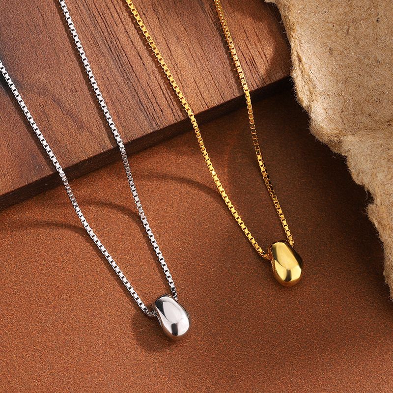 S925纯银几何相思小银豆项链女轻奢高级感不规则百搭锁骨链项饰