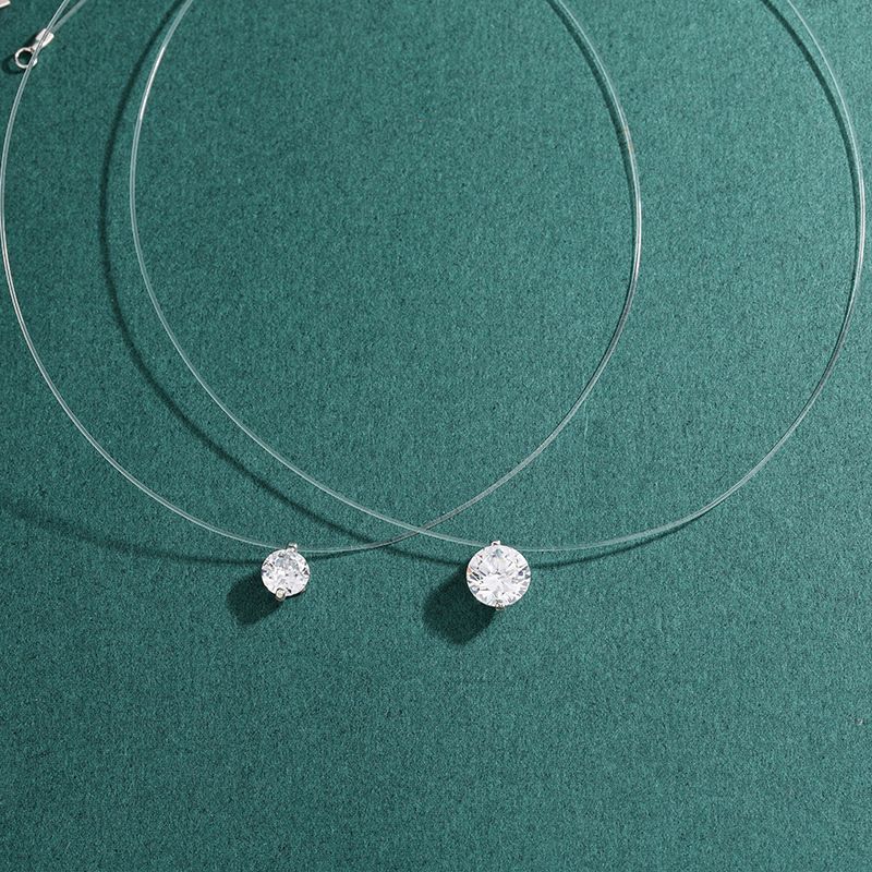 s925纯银人鱼之泪隐形项链女韩式气质简约银配饰轻奢高级感锁骨链