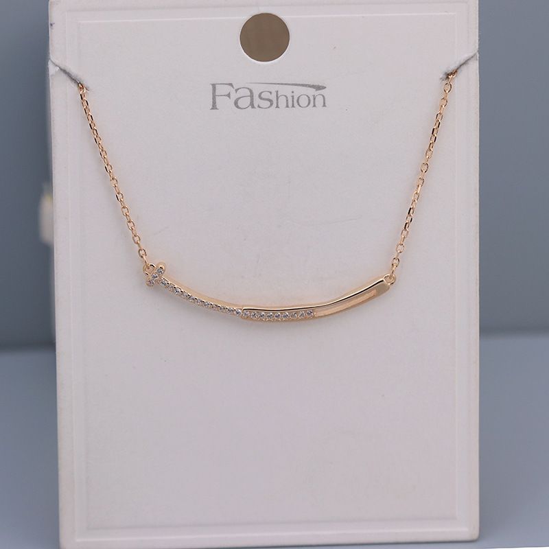 S925纯银一字弧形微笑项链女百搭ins小众设计感新款潮轻奢锁骨链