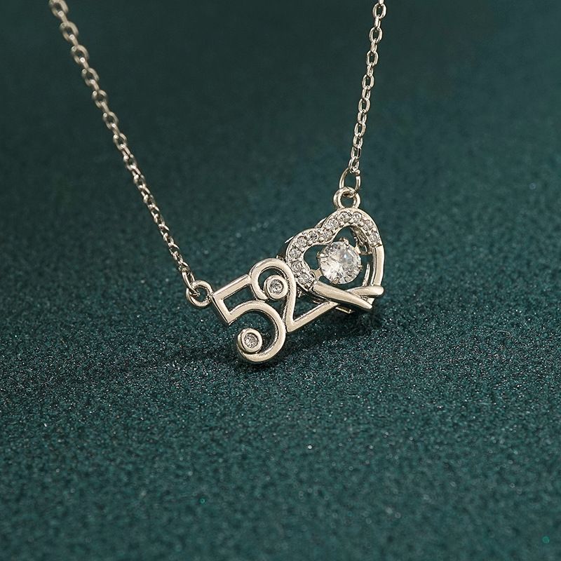 S925纯银520项链女百搭韩版时尚跳动的心气质我爱你情人节礼物