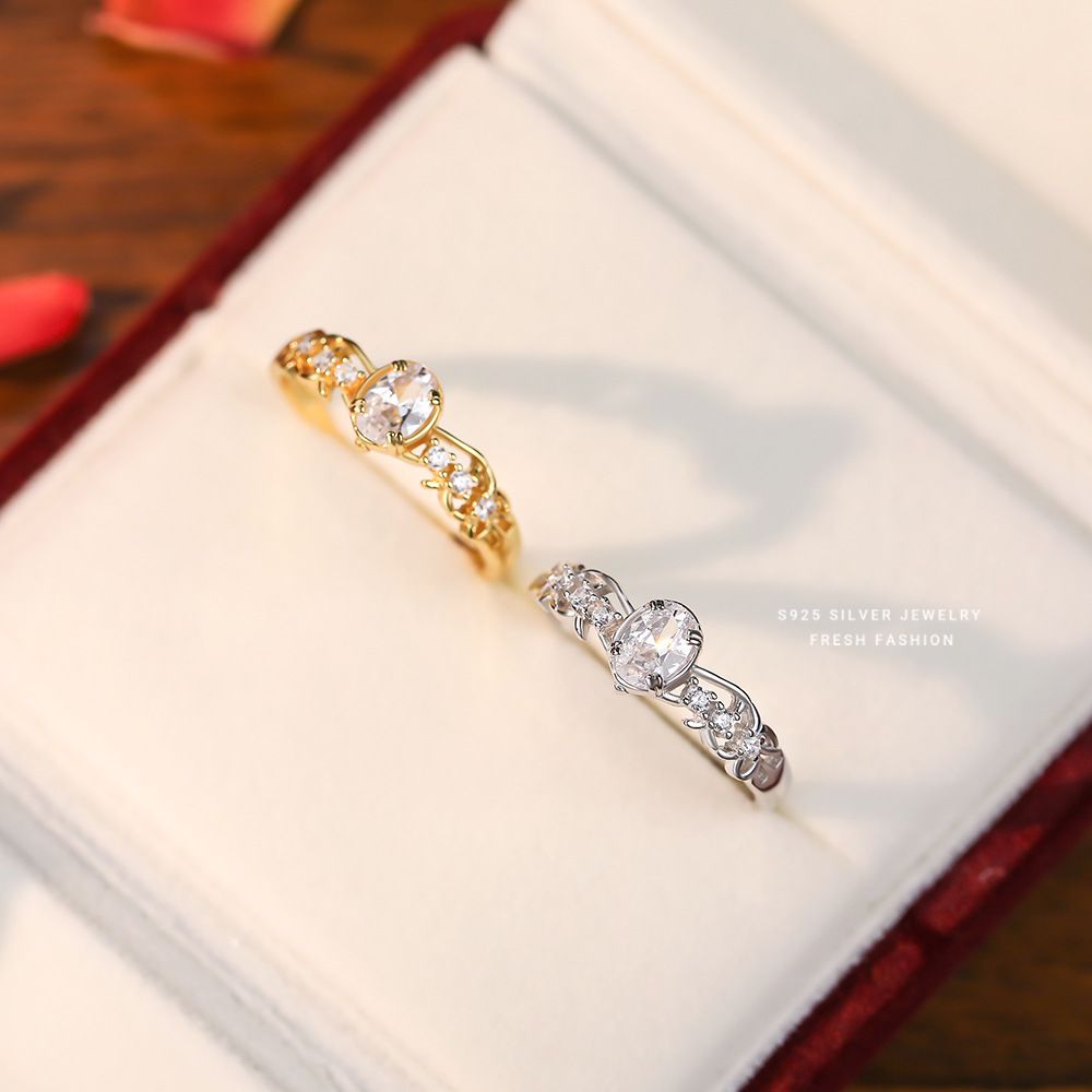 s925纯银法式复古轻奢锆石戒指女英伦宝家高级小众气质镂空活口戒