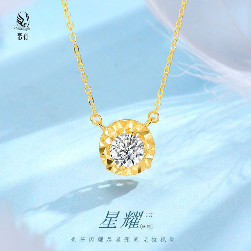 S925纯银锆石星星项链女轻奢小众设计感高级锁骨链2023年新款潮