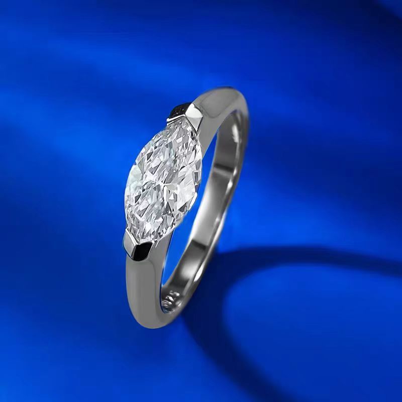 精致高级感天使之眼戒指女S925纯银轻奢马眼闪锆时尚指环闭口戒指