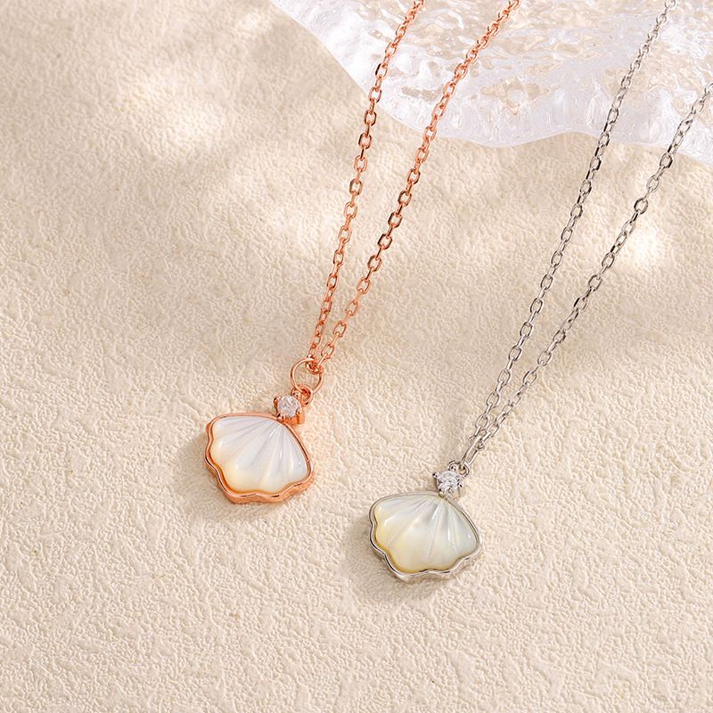 热销爆款999足银一贝子项链女式轻奢时尚精工贝壳饰品