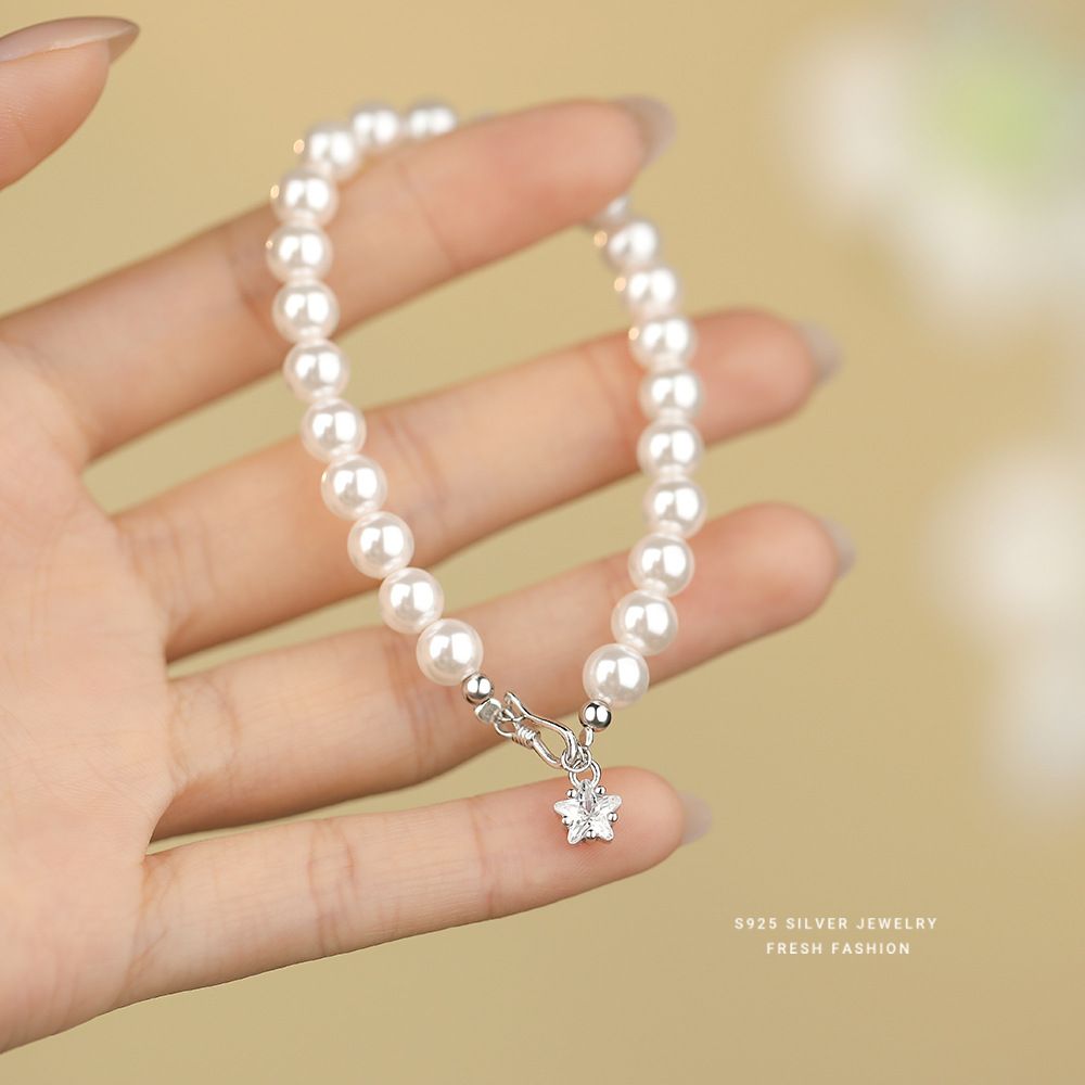 施家珠珍珠手链S925纯银女款微镶锆石轻奢高级感时尚气质珍珠手串