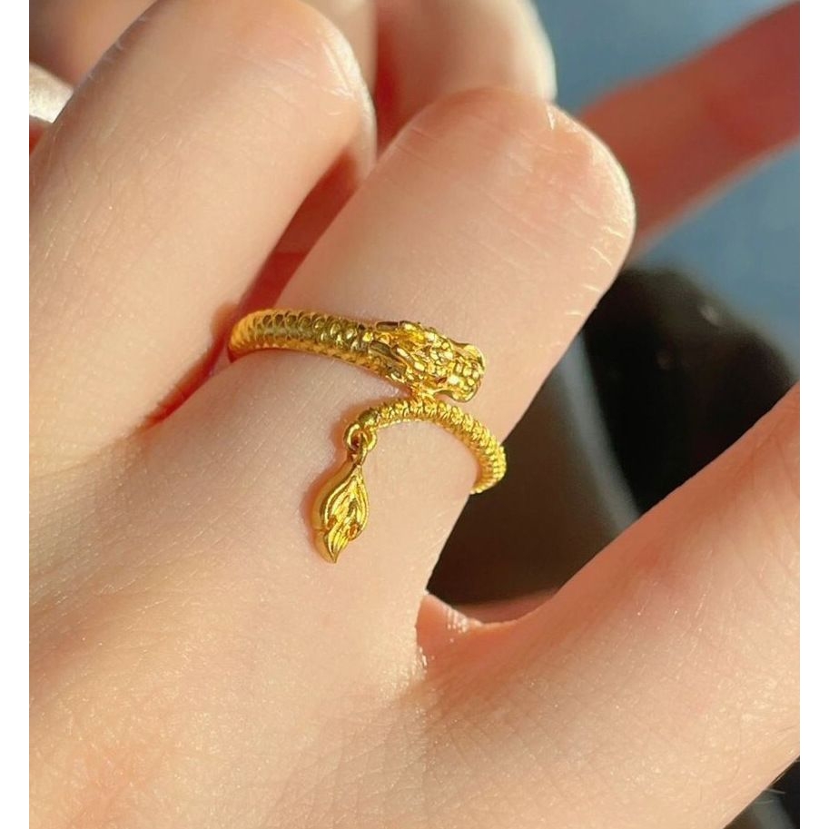 s925神龙摆尾戒指男女复古高级感简约小众乾坤本命年生肖龙女食指