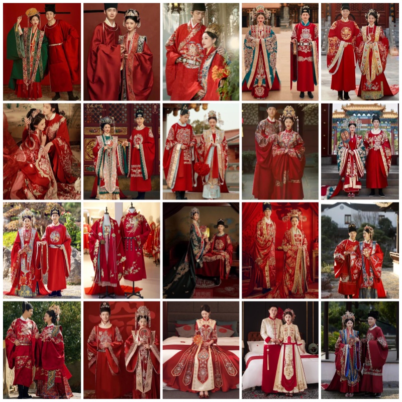 出租汉服婚服明宋制凤冠霞帔中式古装重工新娘伴娘敬酒服秀禾租赁