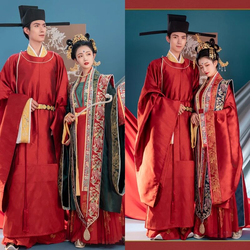 【出租】宋制婚服重回汉唐子衿子佩大袖刺绣凤冠霞帔中式嫁衣租赁